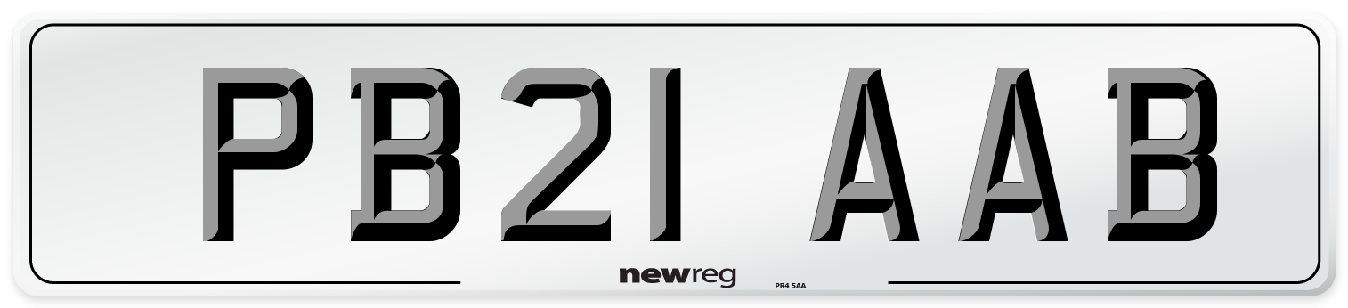 PB21 AAB Number Plate from New Reg